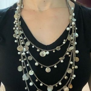 Multiple strand gold and opal designed necklace